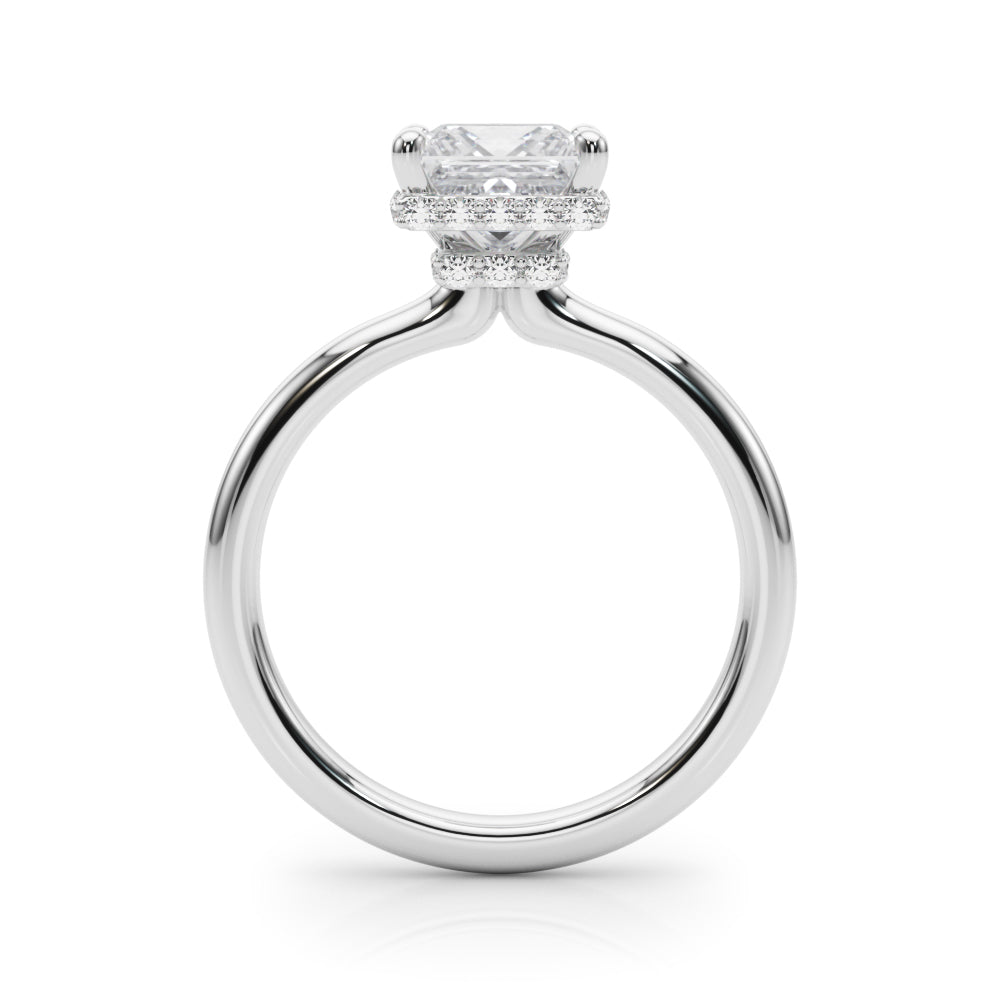Double Hidden Halo Princess Cut Engagement Ring