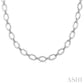 1/4 Ctw Bold Open Window Oval Shape D-Link Round Cut Diamond Paperclip Necklace in Sterling Silver