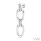 1/10 Ctw Oval Shape D-Link Round Cut Diamond Fashion Earrings in Sterling Silver