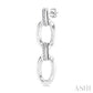 1/10 Ctw Oval Shape D-Link Round Cut Diamond Fashion Earrings in Sterling Silver