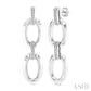 1/10 Ctw Oval Shape D-Link Round Cut Diamond Fashion Earrings in Sterling Silver