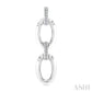 1/10 Ctw Oval Shape D-Link Round Cut Diamond Fashion Earrings in Sterling Silver