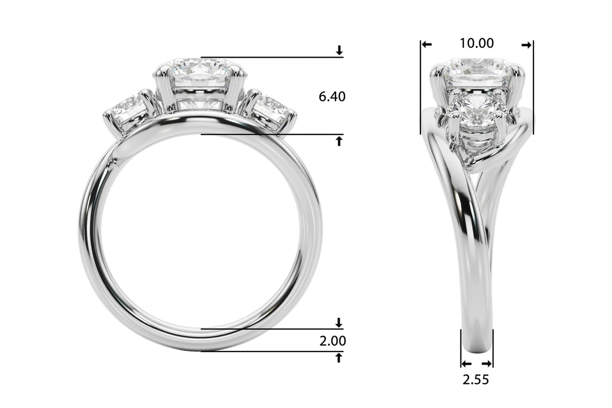 3-Stone Round Engagement Ring