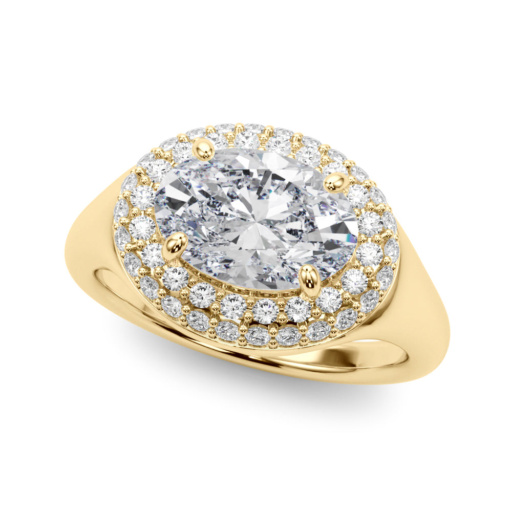 Double Halo Oval Engagement Ring