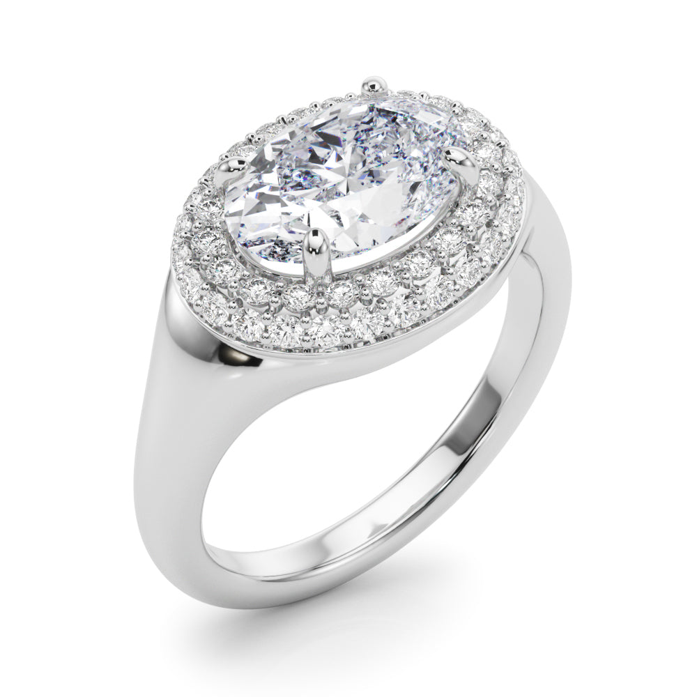 Double Halo Oval Engagement Ring
