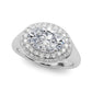 Double Halo Oval Engagement Ring