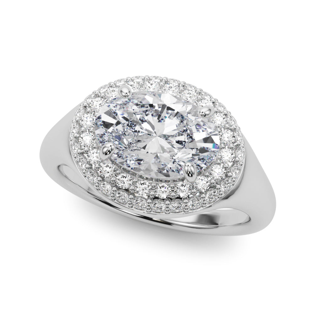 Double Halo Oval Engagement Ring