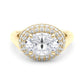 Double Halo Oval Engagement Ring