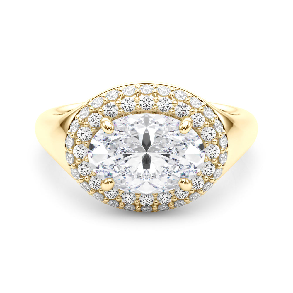 Double Halo Oval Engagement Ring