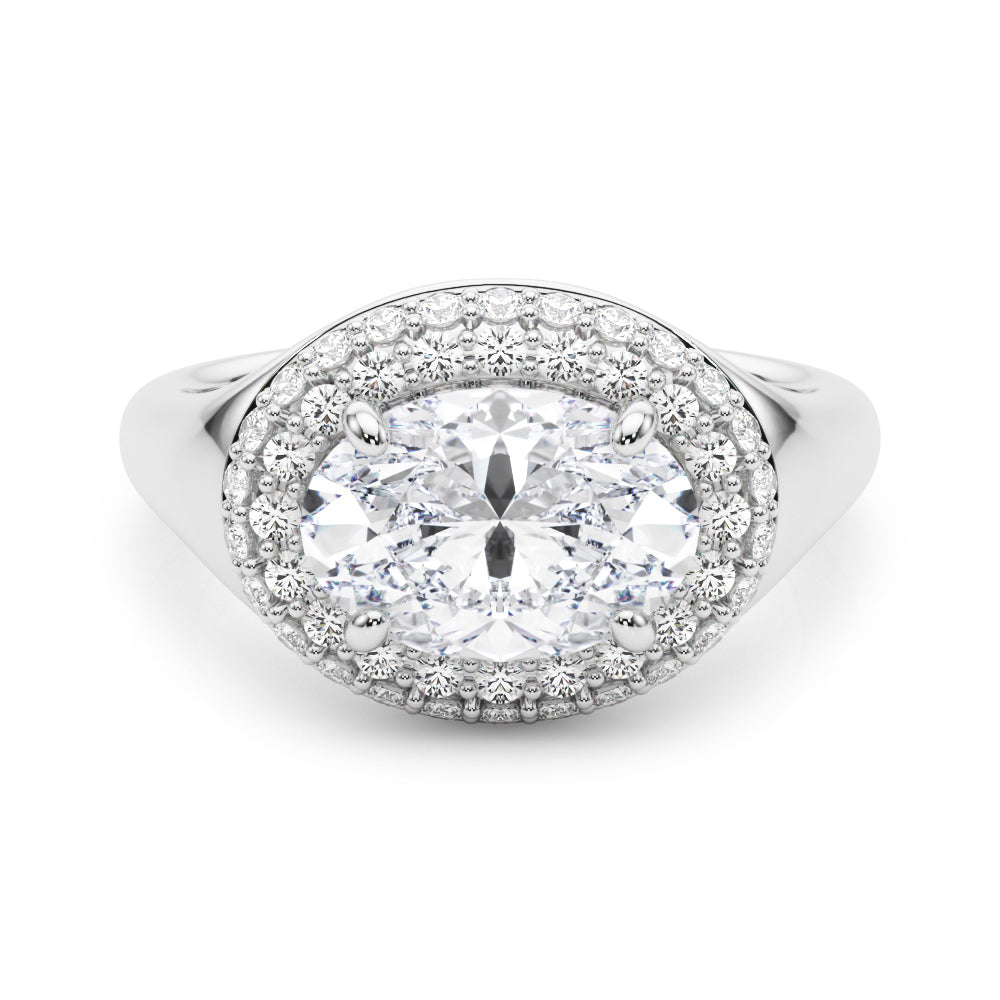 Double Halo Oval Engagement Ring