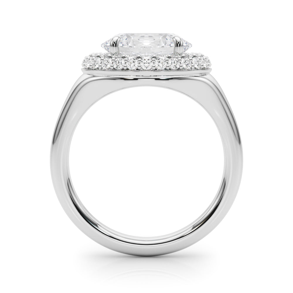 Double Halo Oval Engagement Ring