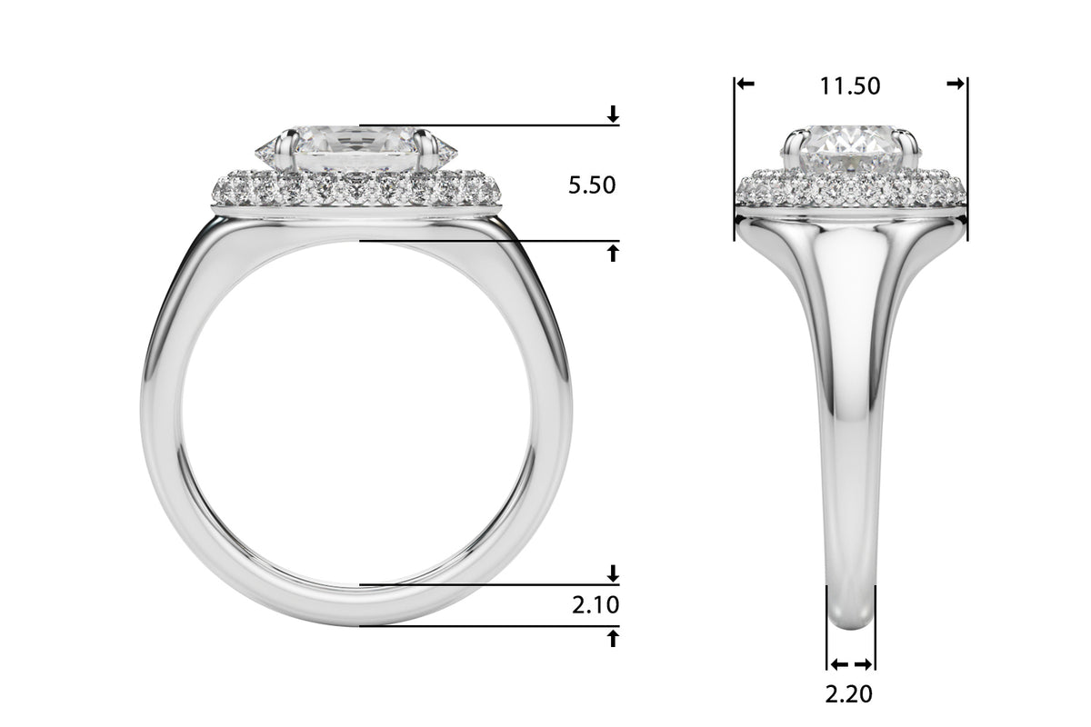 Double Halo Oval Engagement Ring