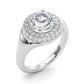 Double Halo Round Engagement Ring