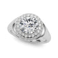 Double Halo Round Engagement Ring
