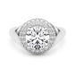 Double Halo Round Engagement Ring