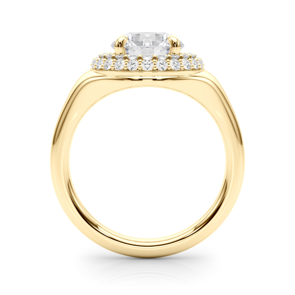 Double Halo Round Engagement Ring