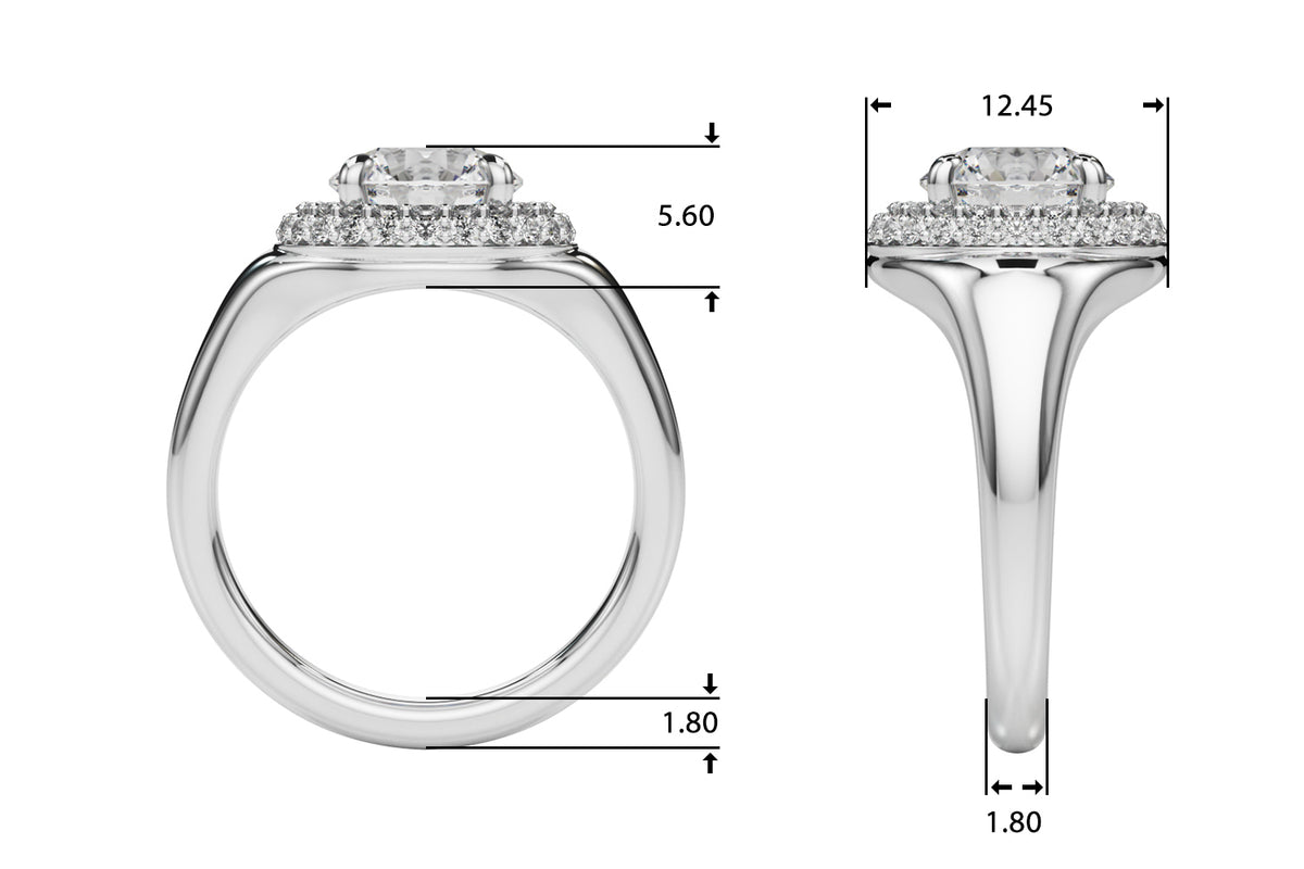 Double Halo Round Engagement Ring
