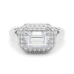 Double Halo Emerald Cut Engagement Ring