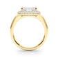Double Halo Emerald Cut Engagement Ring