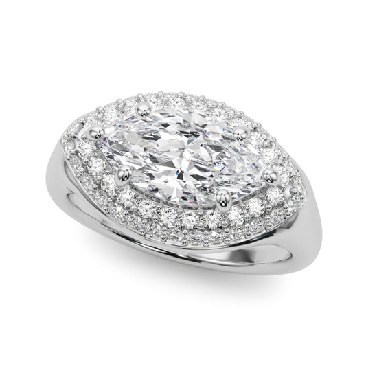 Double Halo Marquise Engagement Ring