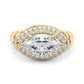 Double Halo Marquise Engagement Ring