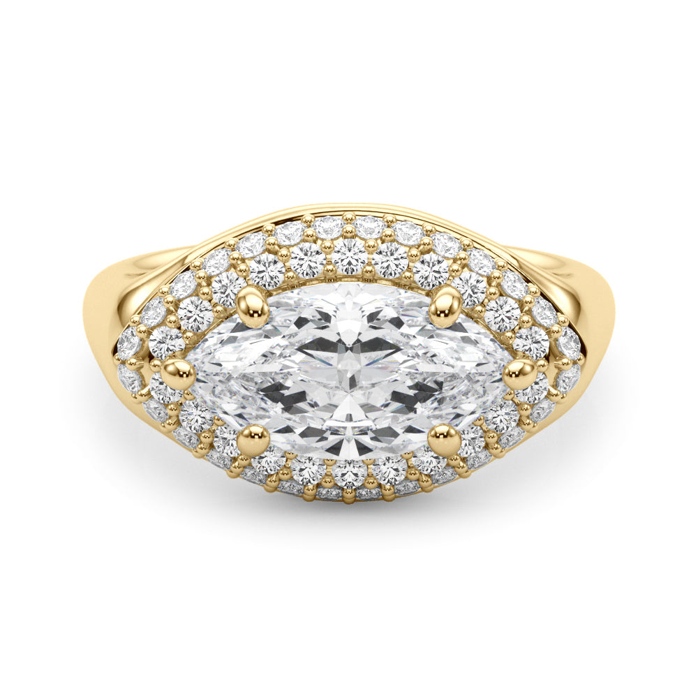 Double Halo Marquise Engagement Ring