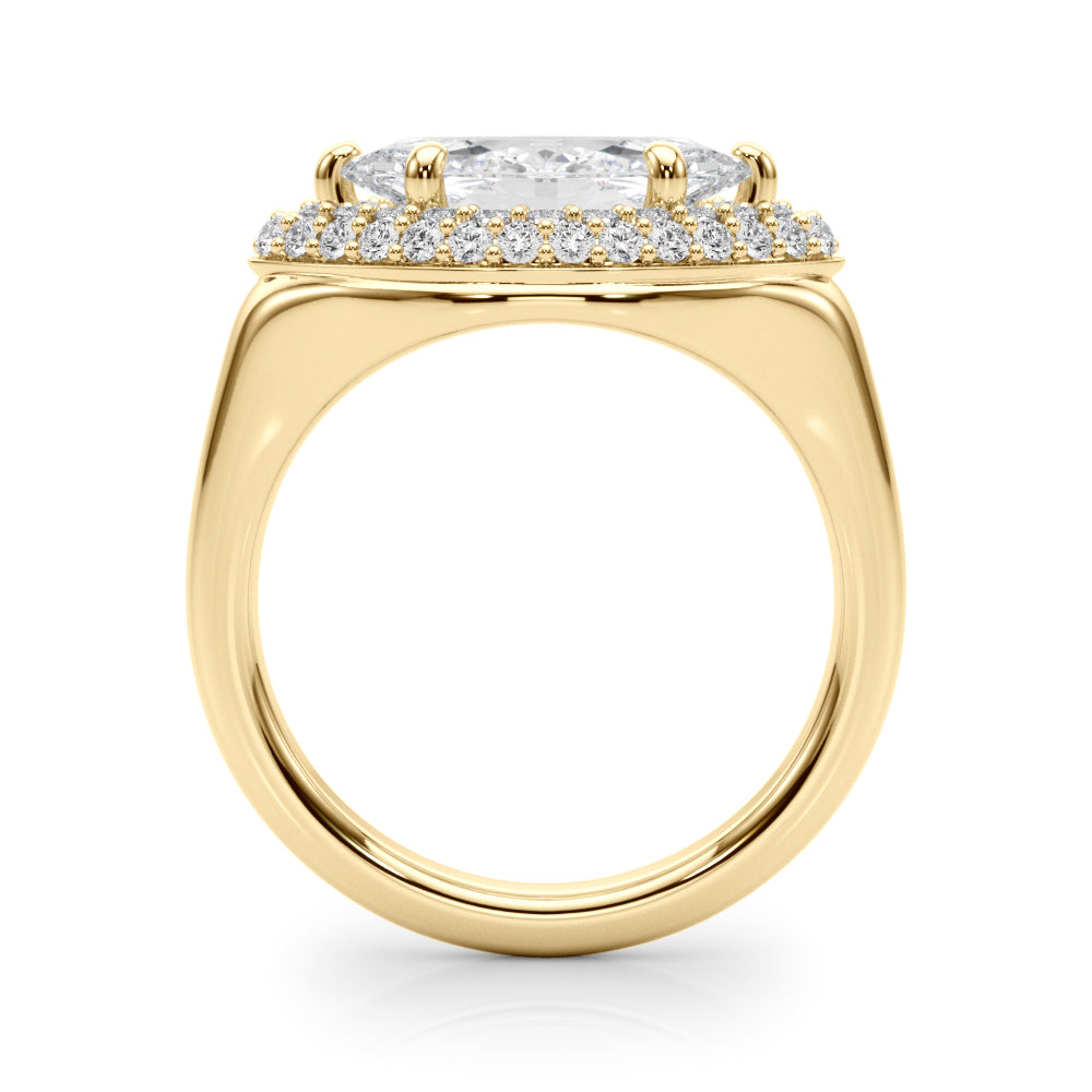 Double Halo Marquise Engagement Ring