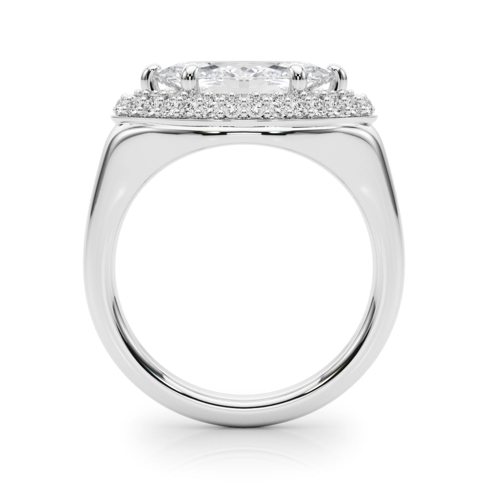 Double Halo Marquise Engagement Ring