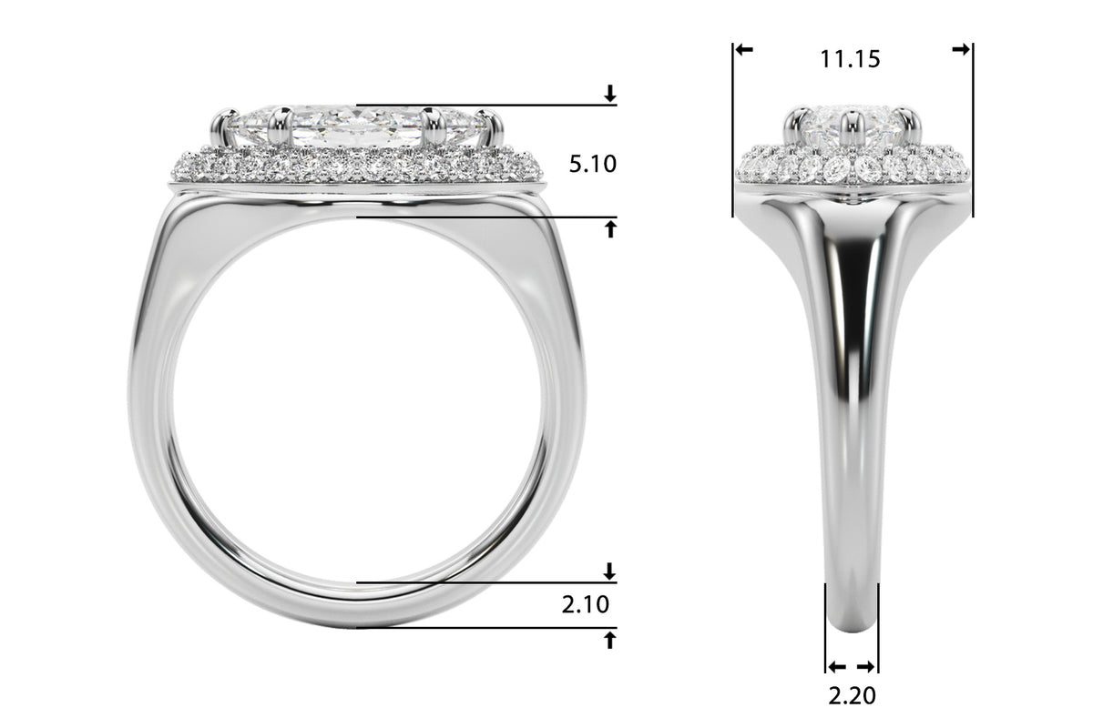Double Halo Marquise Engagement Ring