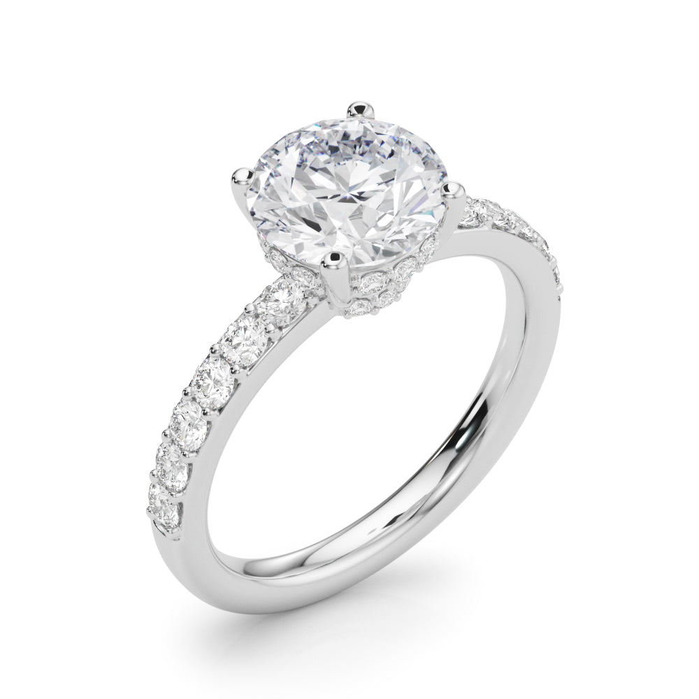 Hidden Halo Round Engagement Ring