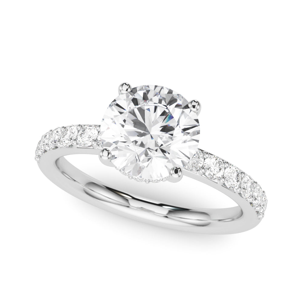 Hidden Halo Round Engagement Ring