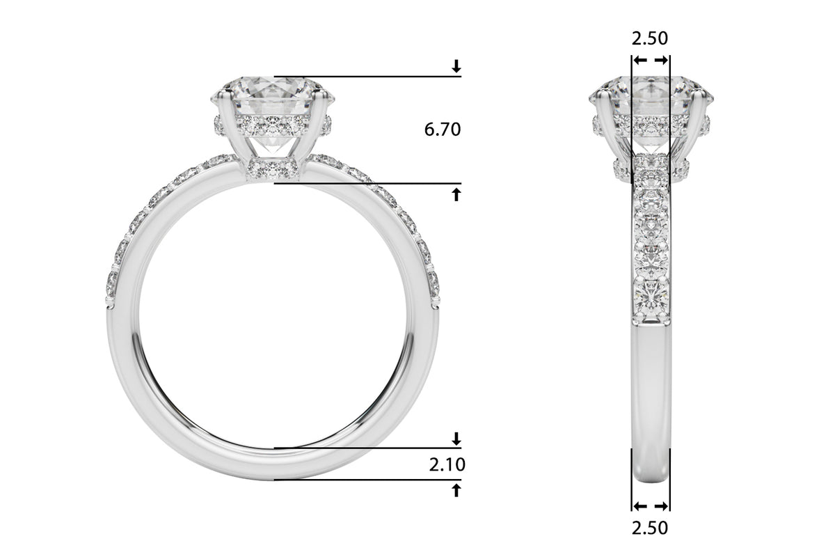 Hidden Halo Round Engagement Ring