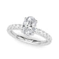 Single Row Prong Set Oval Center Engagement Rings