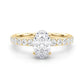Single Row Prong Set Oval Center Engagement Rings