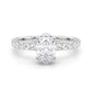 Single Row Prong Set Oval Center Engagement Rings