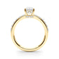 Single Row Prong Set Oval Center Engagement Rings