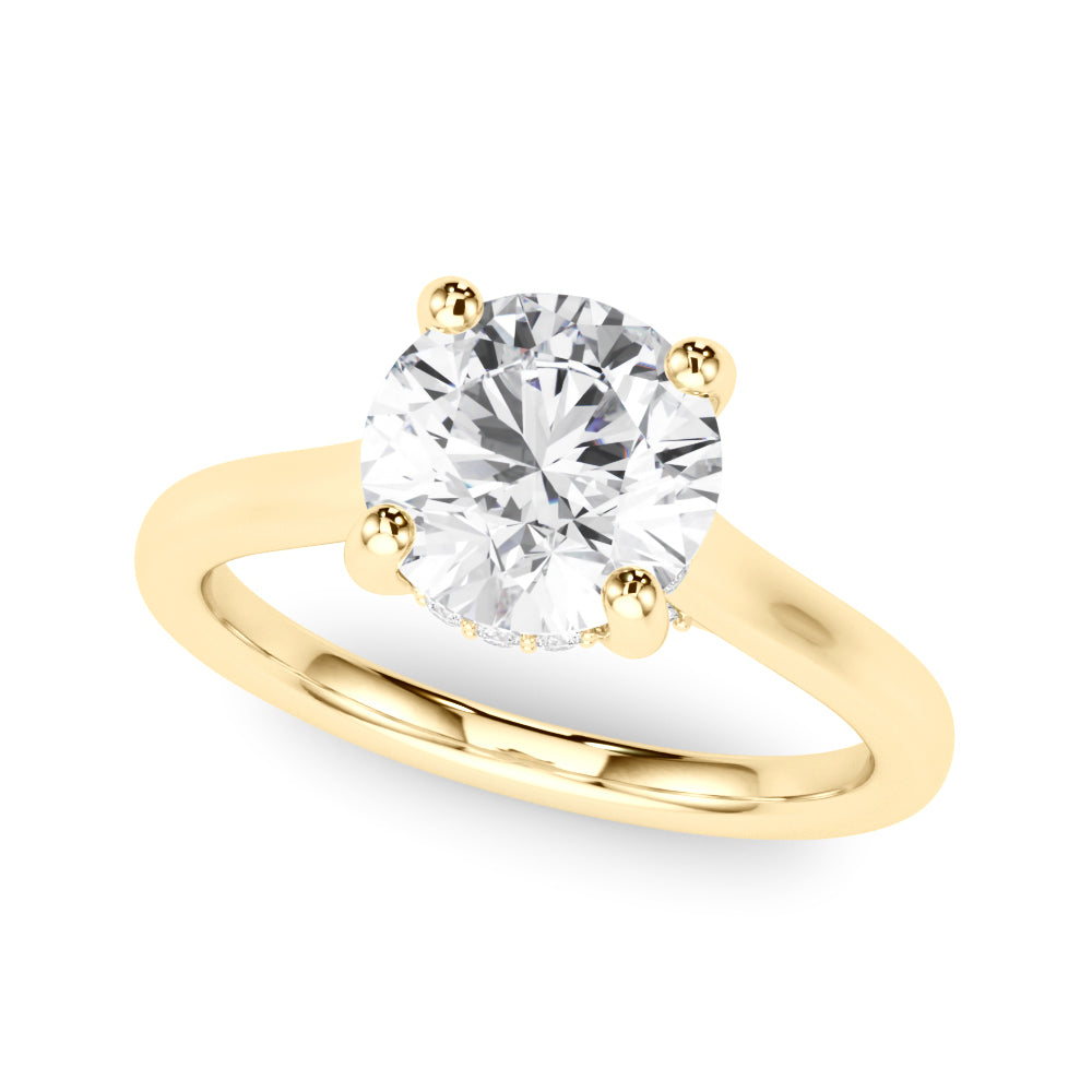 Round Hidden Halo Engagement Ring