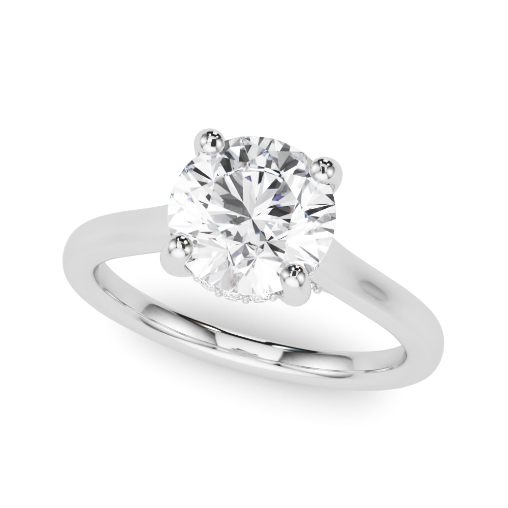 Round Hidden Halo Engagement Ring