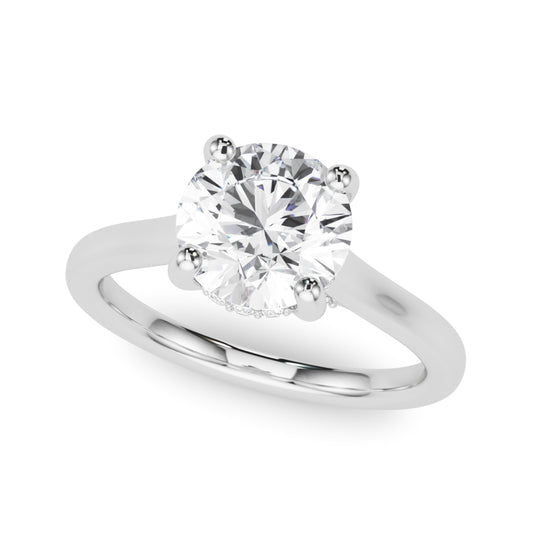 Round Hidden Halo Engagement Ring