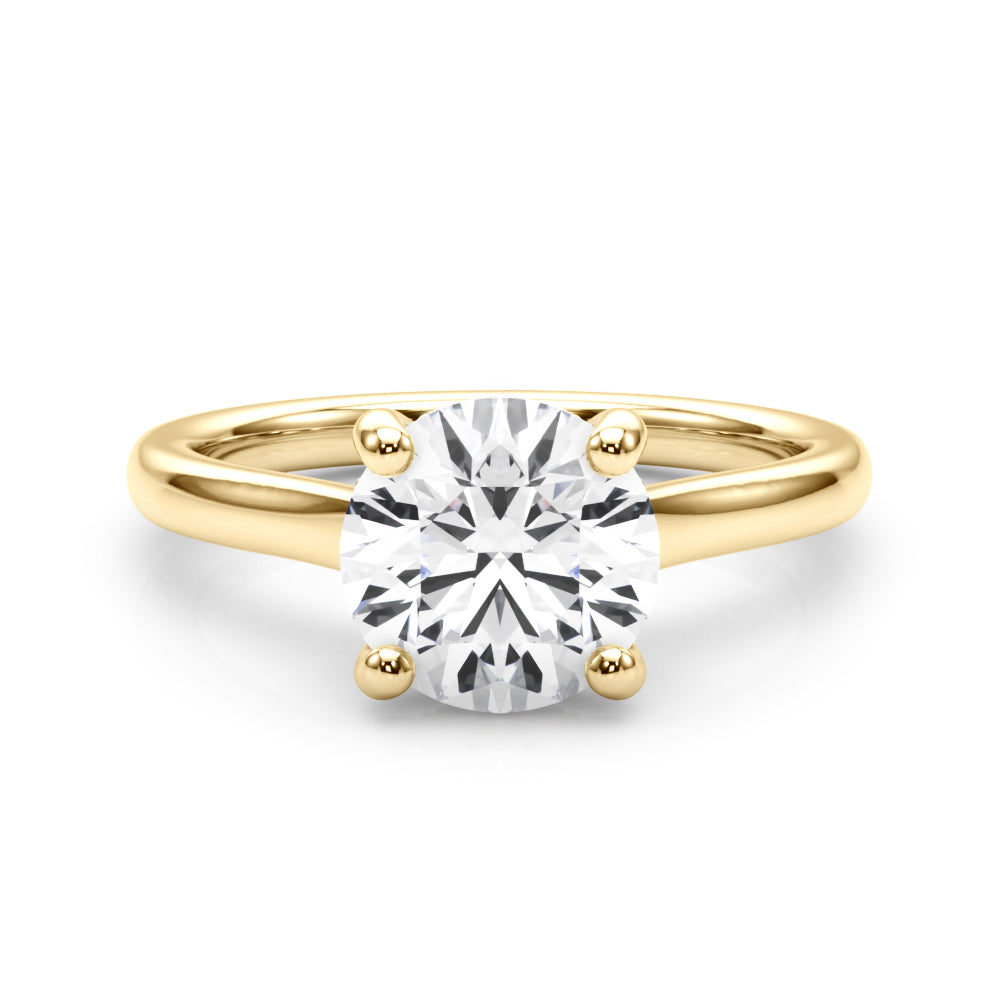 Round Hidden Halo Engagement Ring
