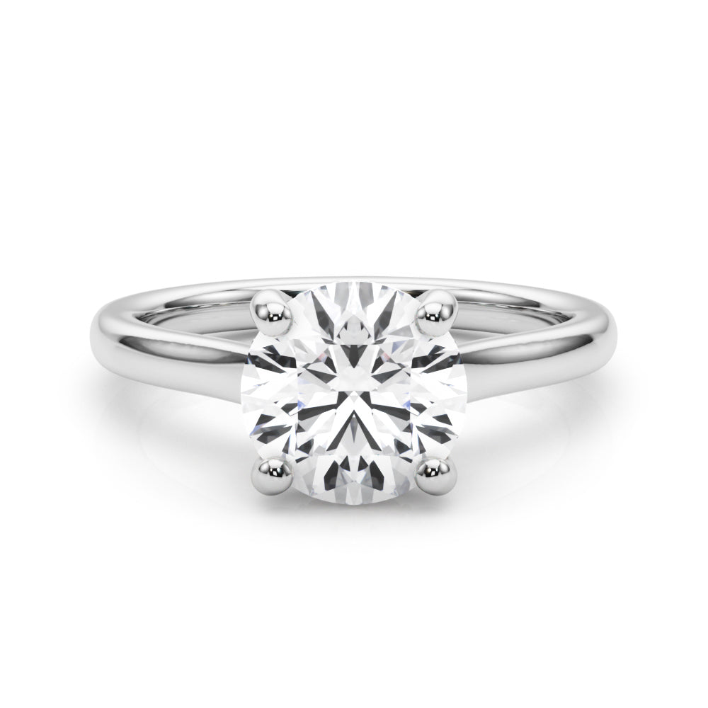Round Hidden Halo Engagement Ring
