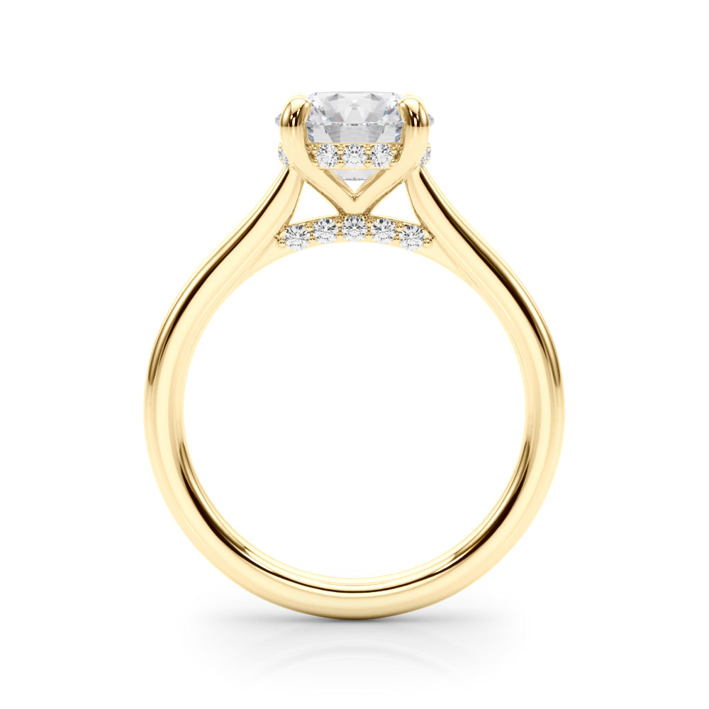 Round Hidden Halo Engagement Ring
