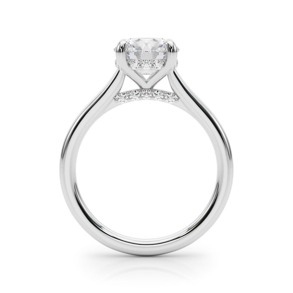 Round Hidden Halo Engagement Ring