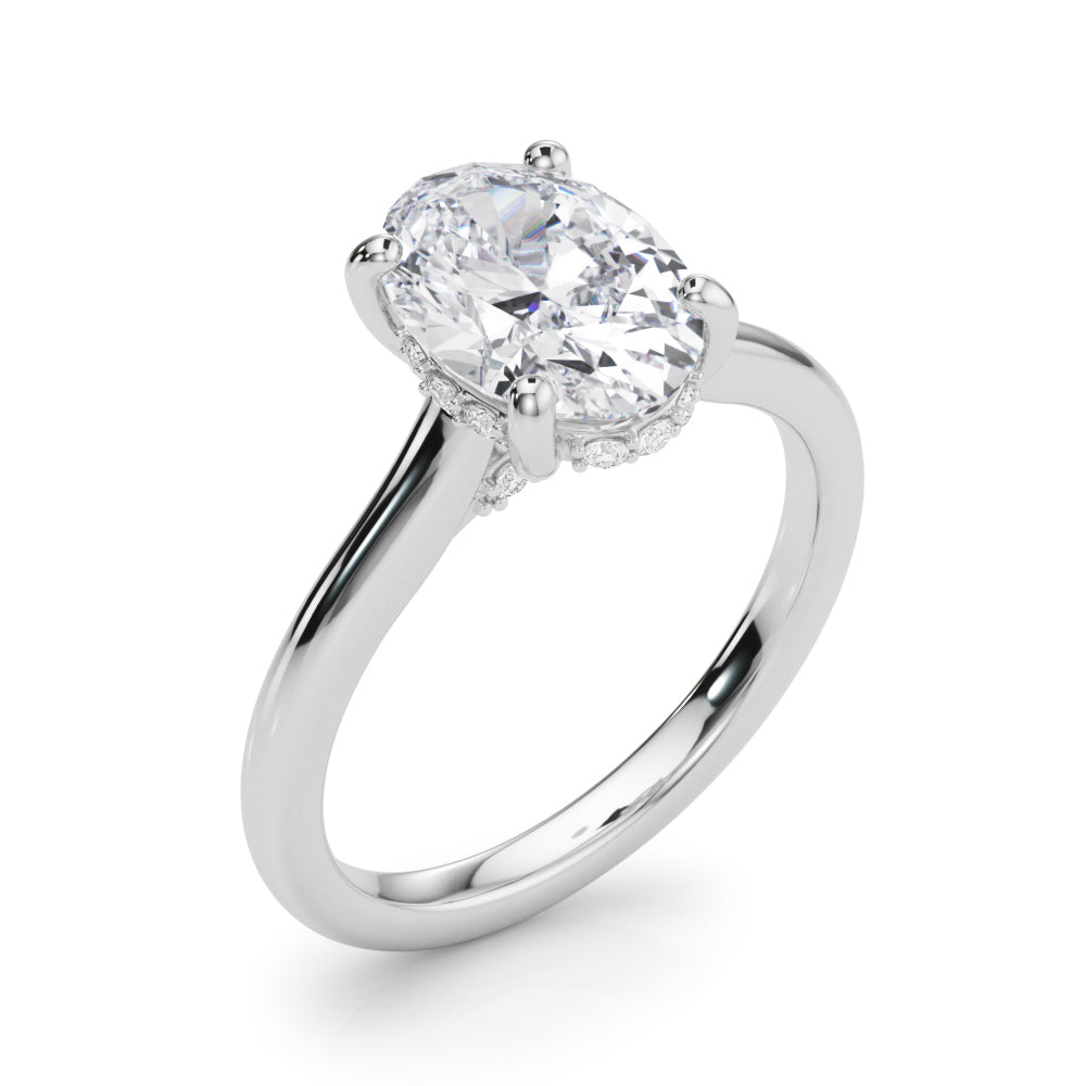 Oval Hidden Halo Engagement Ring