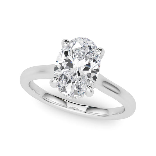 Oval Hidden Halo Engagement Ring