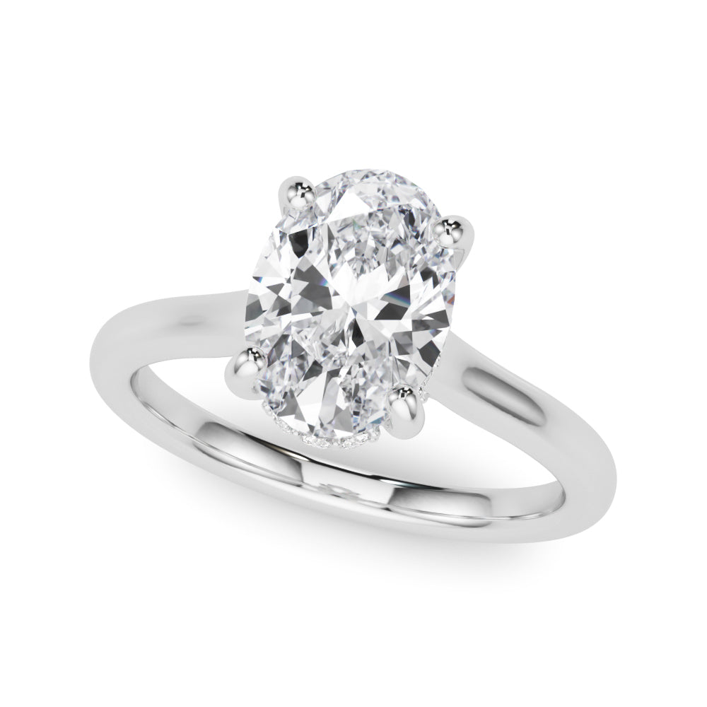 Oval Hidden Halo Engagement Ring