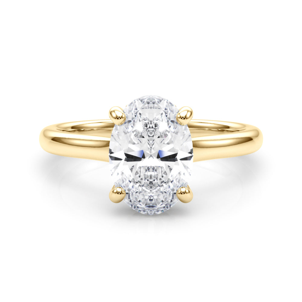 Oval Hidden Halo Engagement Ring