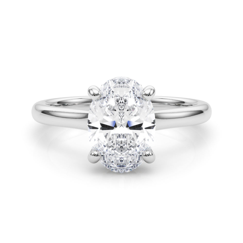 Oval Hidden Halo Engagement Ring