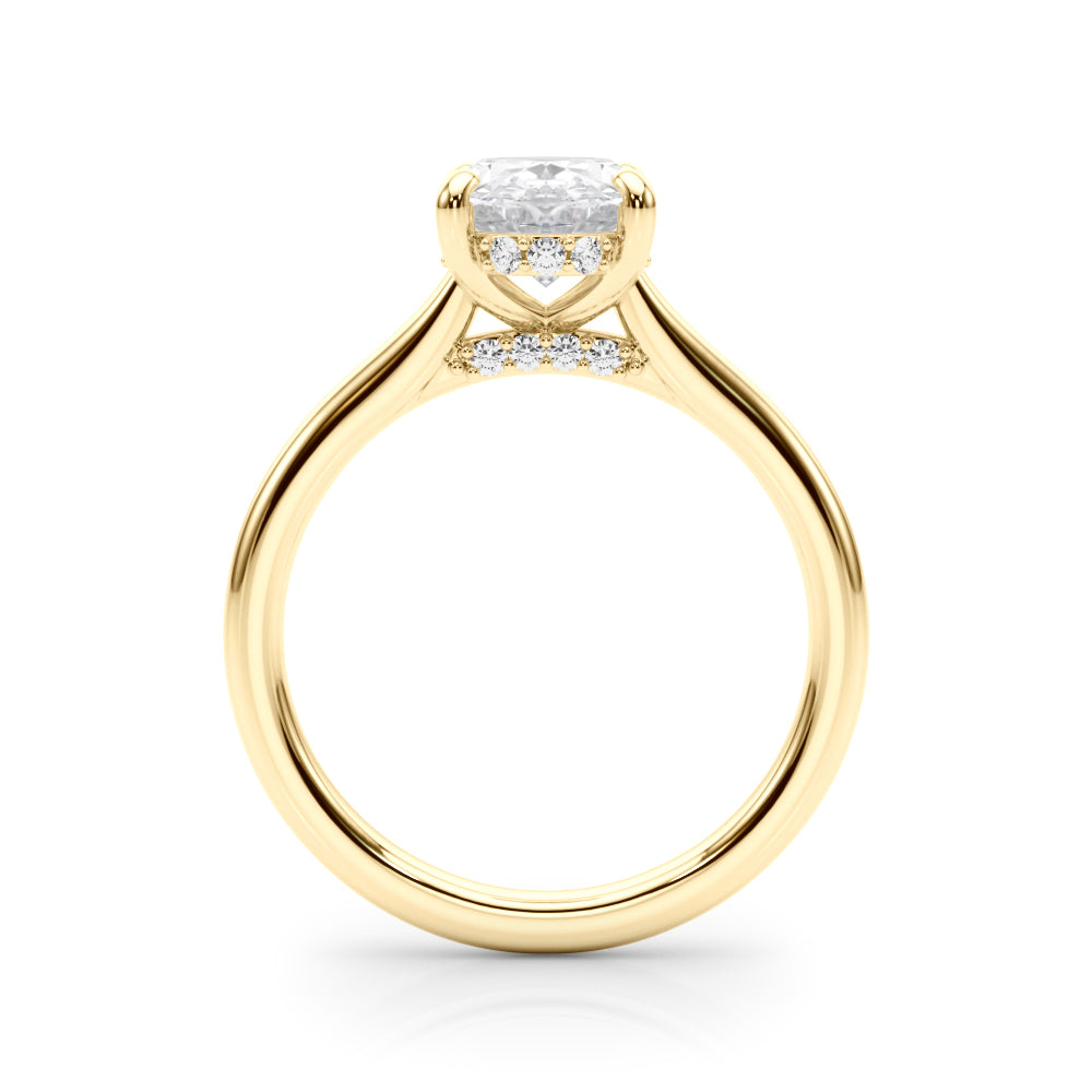 Oval Hidden Halo Engagement Ring