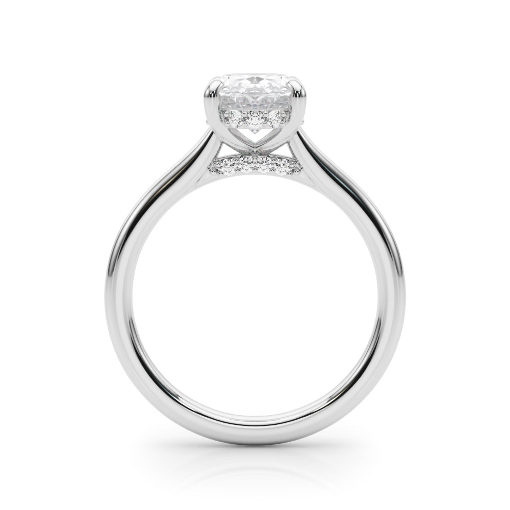 Oval Hidden Halo Engagement Ring